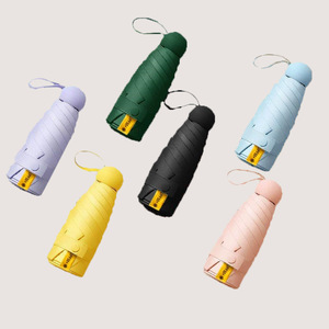 Parasol de poche manuel Prise-y Worth It, double auvent, pliable en 5 sections, protection UV, en nylon 190T, idéal pour les jours ensoleillés et pluvieux - Product Image 4