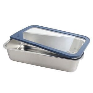 Rectangle Stainless Steel Food Container with Lid Airtight Leak Proof Single Compartment <b>Lunch</b> <b>Box</b> - Product Image 5