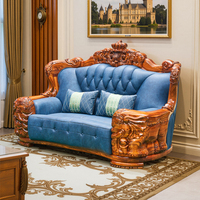Canapé monoplace en bois massif Wujin de style européen avec revêtement en cuir de vachette de première qualité pour salon et grand appartement