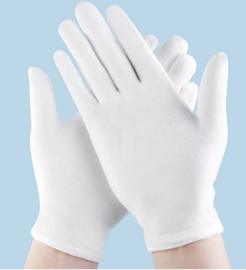 Guantes de trabajo de algodón orgánico, finos, blancos, 100% - Product Image 1