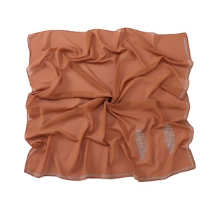 90*90 New Pearl Chiffon Hijab 90Cm Feather Hot Diamond <b>Square</b> <b>Scarf</b> Wholesale High Quality Summer Durable Fashionable Headscarf - Product Image 1