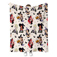 Nouvelle Couverture Douillette Automne 2026 en Polaire Sherpa et Flanelle – Idéale pour Lit, Canapé, Décoration de Chambre, Cadeaux de Fêtes et Halloween pour Filles et Femmes