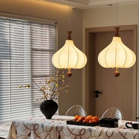 Lustre moderne en gros, éclairage décoratif suspendu, impression sur tissu, forme de lanterne, suspension pour salon, bar, hôtel, maison