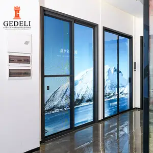 GEDELI 96X80 Patio scorrevole resistente alle intemperie porta scorrevole in alluminio panoramiche per esterni porte scorrevoli