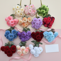 Set Bunga Sutra Realistis Buatan 6 Tangkai Krisan Ikan Koi Dekorasi Tengah Meja Mewah untuk Pernikahan, Hari Valentine, Paskah, dan Dekorasi Aula