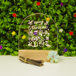 Oval Acrílico Santa 6 <span class=keywords><strong>Regalo</strong></span> USB Madera <span class=keywords><strong>Regalo</strong></span> promocional Set Luz nocturna Lámpara romántica base <span class=keywords><strong>Regalo</strong></span> <span class=keywords><strong>de</strong></span> Navidad - Product Image 5