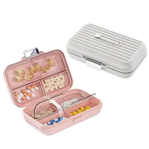 Portable pharmacy vitamin dispenser daily tablet organizer weekly medicine case 7 days 7 compartments plastic pill box