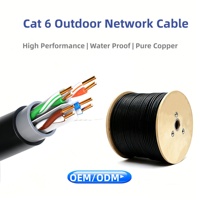 Cable UTP Cat6 para Exteriores, Precio de Fábrica, 23AWG, Conductor BC Sólido, Revestimiento de PE, Impermeable, Resistente a Climas Extremos, Cable Ethernet LAN