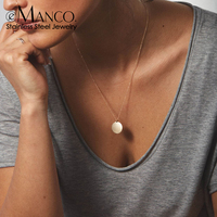 Collier pendentif rond minimaliste EMANCO pour femmes, collier en acier inoxydable, bijoux de mode, vente en gros, dropshipping