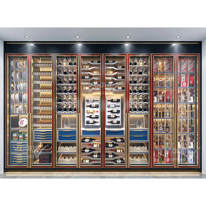 Custom Commercial Metal Wine <b>Cabinet</b> Electroplated Bronze & Stainless Steel Constant Temperature for Living Room or Hotel - Product Image 4