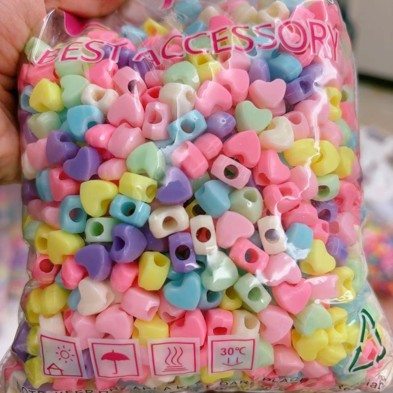 5 perles d'amour à gros trou