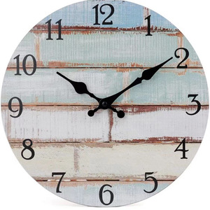 PUSELIFE Home Decor Retro Style Cheap MDF Wood <strong>Clock</strong> Wooden <strong>Wall</strong> <strong>Clock</strong> for Farmhouse Living Room Decoration - Product Image 3
