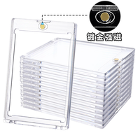 Porte-cartes magnétique personnalisé 35pt avec bordure noire UV, porte-cartes transparent en plastique à un bouton, porte-cartes couleur One Touch