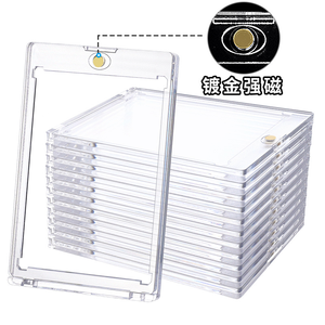 Porte-cartes magnétique personnalisé 35pt avec bordure noire UV, porte-cartes transparent en plastique à un bouton, porte-cartes couleur One Touch - Product Image 4