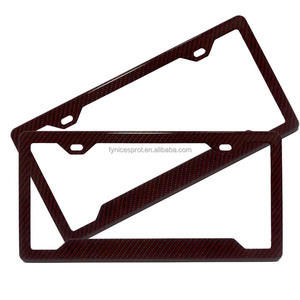 Nuevos colores de alta calidad 100% Marco de placa de matrícula de coche de fibra de carbono forjado Real/soporte dos agujeros - Product Image 2