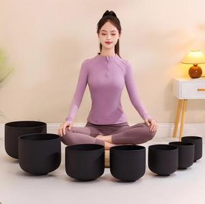 Cuenco de cristal de cuarzo negro mate al por mayor, hecho a mano, para sanación sonora, para estudio de yoga, sala de meditación, terapia espiritual - Product Image 4