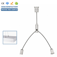 Kit de suspension de plafond en acier inoxydable de 1,5 mm avec câble en Y et crochet - Accessoires d'éclairage écologiques, installation facile