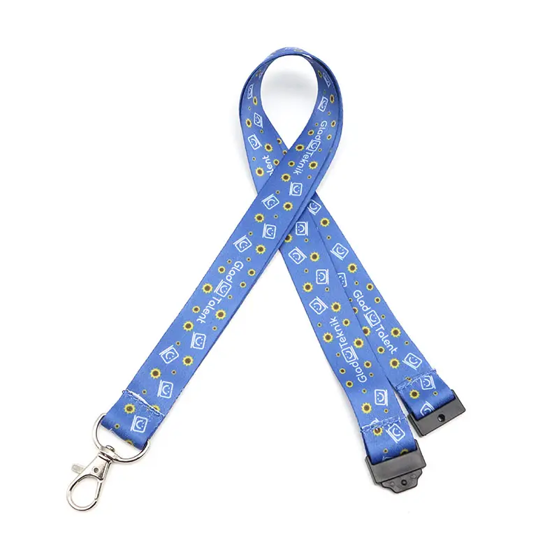 Silver Snap Hook Neck Release Clip Safety Breakaway Sublimated Printed Logo Customization Lanyard