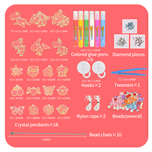 Set di Catcher da <span class=keywords><strong>sole</strong></span> per bambini dipinti di cristallo con perline collana arte portachiavi in plastica giocattoli da disegno per 5 a 7 anni - Product Image 6