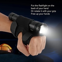 Lampe de poche portable et durable, support de lumière mains libres, gant de plongée, torche sous-marine, étui, autocollant magique, lampe photo
