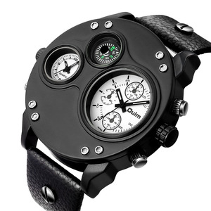 <span class=keywords><strong>Montre</strong></span> <span class=keywords><strong>Oulm</strong></span> HP3741 en gros, montres en quartz noires, bracelet en cuir PU cool, deux fuseaux horaires en stock, <span class=keywords><strong>montre</strong></span> de luxe pour homme, <span class=keywords><strong>montre</strong></span> <span class=keywords><strong>Oulm</strong></span> - Product Image 4