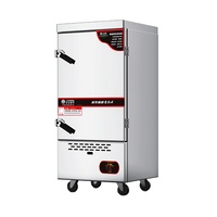 Armoire à riz industrielle en acier inoxydable à vapeur et gaz avec contrôle de la minuterie, machine à cuire le riz à gaz, équipement de cuisine pour restaurant