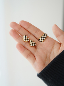 Collar con Colgante de Acero Inoxidable 316L Vintage con Diseño de Corazón en 3D y Tablero de Ajedrez, Chapado en Oro PVD, Cadena Moderna, Unisex, para Regalo - Product Image 4