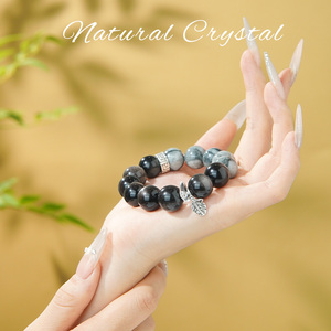Bracelet en cristal de guérison, perles rondes, corde élastique, bijoux en pierre énergétique - Product Image 3