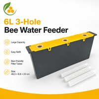 Abreuvoir à eau pour abeilles 6L, boîte noire, couvercle jaune, 3 canaux, équipement d'abreuvement pour abeilles, abreuvoir pour apiculture