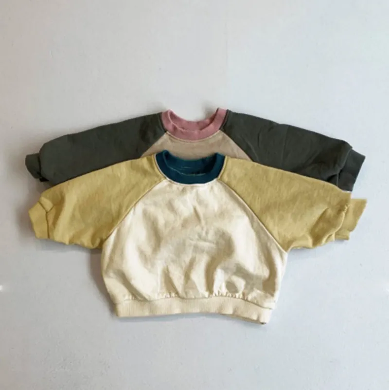 אופנה סתיו ילדים בני בגדים לילדים בנים מקרית מותאם אישית הדפסת טלאי צבע ארוך שרוול סוודר חולצות חולצות