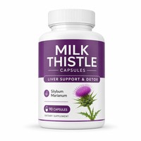 Suplemen Diet Kapsul Milk Thistle untuk Mendukung Kesehatan Hati 60 Kapsul/Botol untuk Wanita & Pria