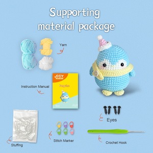 Kit <span class=keywords><strong>de</strong></span> crochet Pinguin <span class=keywords><strong>de</strong></span> Noël, sac DIY en fil et rembourrage faits main, Chine - Product Image 4