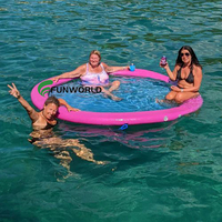 Piscine gonflable de salon de natation d'hamac d'eau de cercle de 10ft avec le fond net flottant