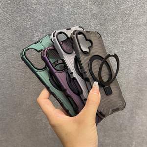 Funda de teléfono móvil a prueba de golpes Kickstand para <span class=keywords><strong>iPhone</strong></span> <span class=keywords><strong>12</strong></span> 13 14 Plus 15 16 17 Air <span class=keywords><strong>Pro</strong></span> Max contraportada con soporte de anillo magnético - Product Image 3