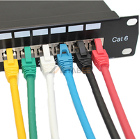 Panel de Conexión Ethernet CAT 6 CAT6 UTP de 19 Pulgadas 1U con 24 Puertos DIN y Conector Keystone RJ45