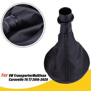 Gear <b>Shift</b> <b>Knob</b> Cover Leather Black For Volkswagen T5 Manual Transmission - Product Image 2