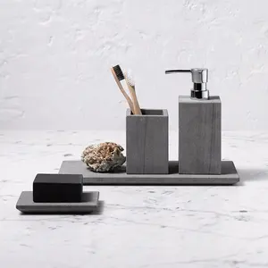 Современный уникальный элегантный набор аксессуаров для ванной комнаты из коричневого мрамора