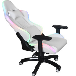 Silla de Juego Gcreate Blanca con Luz de Arcoíris, Silla Ergonómica de Oficina con Reposabrazos y Soporte Lumbar - Product Image 3