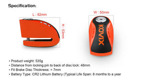 Para <span class=keywords><strong>KOVIX</strong></span>, bloqueo de freno de disco antirrobo para motocicletas, accesorios de seguridad para montar al aire libre para bicicletas - Product Image 2