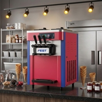 Machine à glace molle professionnelle de comptoir à trois saveurs, modèle compact et très demandé