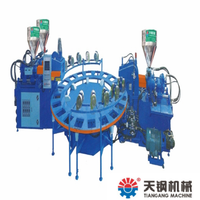 Ligne de production automatique de semelles rotatives, machine de moulage par injection plastique 3 couleurs PVC/TPR/TPU, 20 stations