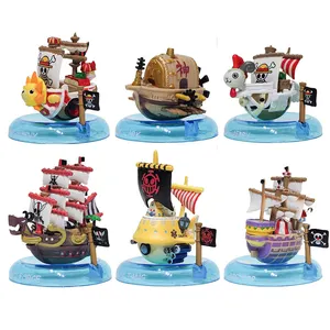 6Pcs/Set One pieced anime figures Pirate Ship Sea Rover Thousand Sunny Going Merry Anime PVC Figure Gift Blind Box Set