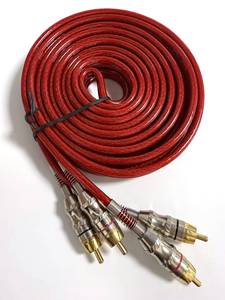 Câble d'amplificateur de voiture 5m vers 2RCA, prise métallique double blindage, transparent, faible bruit, audio haute fidélité - Product Image 3