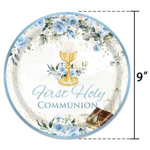 Decoraciones para Fiesta de <span class=keywords><strong>Bautizo</strong></span> con Flores Azules, Primera Comunión, para Baby Shower, Decoraciones de Mesa para <span class=keywords><strong>Bautizo</strong></span> - Product Image 6