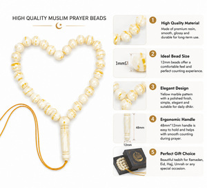 Chapelet musulman islamique 12mm 33 perles imitation <span class=keywords><strong>ambre</strong></span> <span class=keywords><strong>russe</strong></span> Tasbin Misbaha - Product Image 3