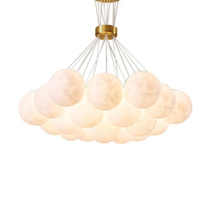 Lustre rond à plusieurs têtes LED QiaoSheng Moon pour salon, chambre et éclairage domestique - Product Image 5