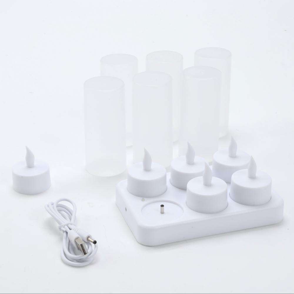 Pas de télécommande Ensemble de 6 bougies avec tasse PP