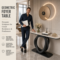 Table console moderne de style industriel avec panneaux en bois pour le salon, le couloir ou le couloir, les meubles de maison