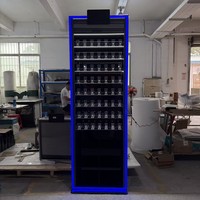 TERMEIN America Smoke Shop Présentoir LED en métal pour cigarettes et tabac sans fumée avec télécommande, verrouillage et poussoirs réglables, porte incluse