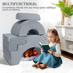 Adjustable Kids <b>Sofa</b> Modular Play Mat With Velcro Secure Design For Children's Bedroom Furniture - Product Image 4